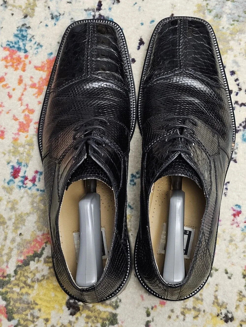 David Eden Joplin Oxfords Men's Size 11.5 Crocodile & Lizard Skin Dress Shoes